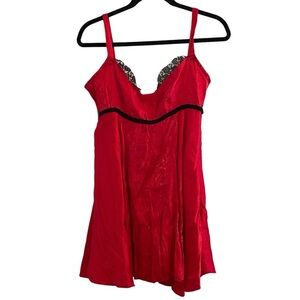 UNDERWRAPS A CUT ABOVE Red Shimmery Lace Trim Costume Dress Size Medium